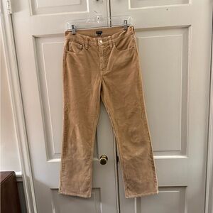 J. Crew 2023 26 High Rise Slim Demi Boot Pant Corduroy BM744 Tan